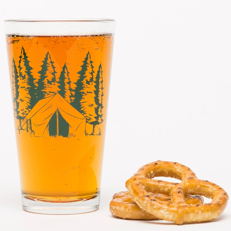 Load image into Gallery viewer, Camping Pint Glass 16 oz
