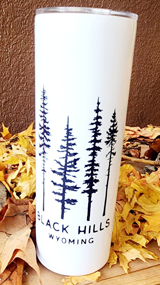Black Hills Wyoming Pine Tree Tumbler with Straw 10 oz