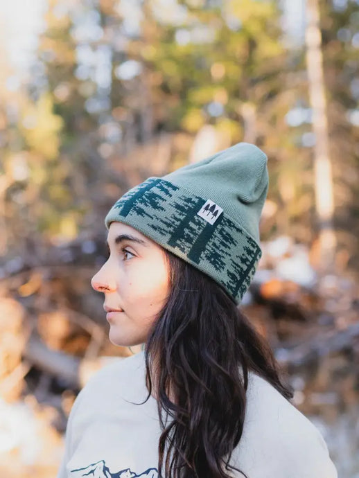 Woodland Foldover Beanie Green