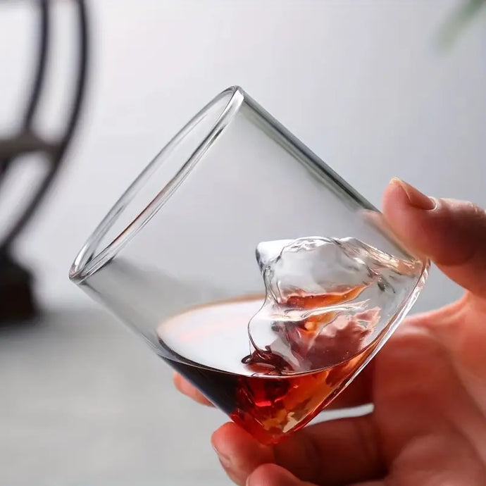 3D Mountain Bourbon Glass
