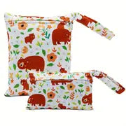 Bear Print 2 Pc Wet / Dry Bag Set