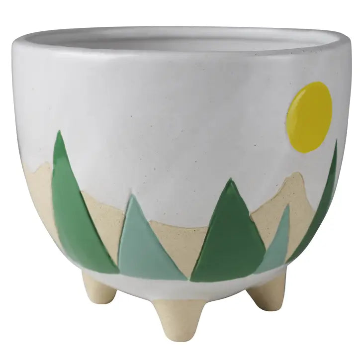 Load image into Gallery viewer, Mountainscape Cachepot, Ceramic
