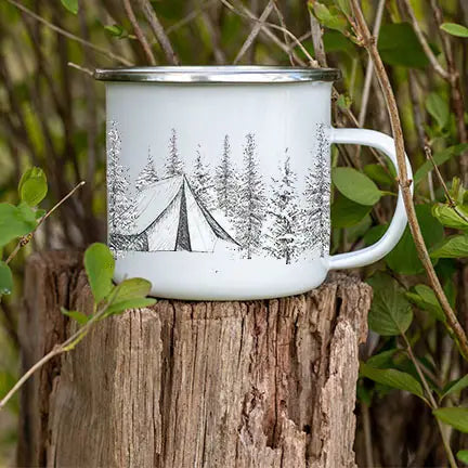 National Parks and Beyond Camping in the Woods Enamel Camping Cup