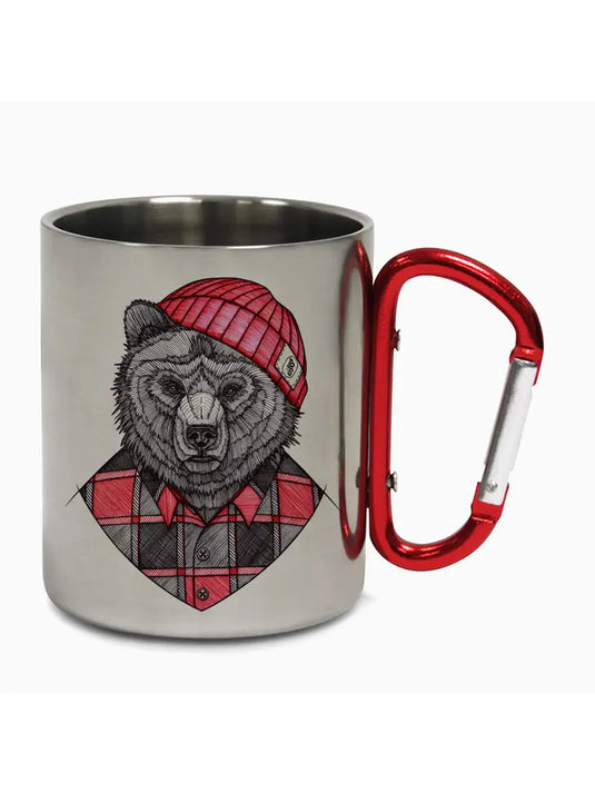 Beanie Bear Carabiner Steel Camping Mug