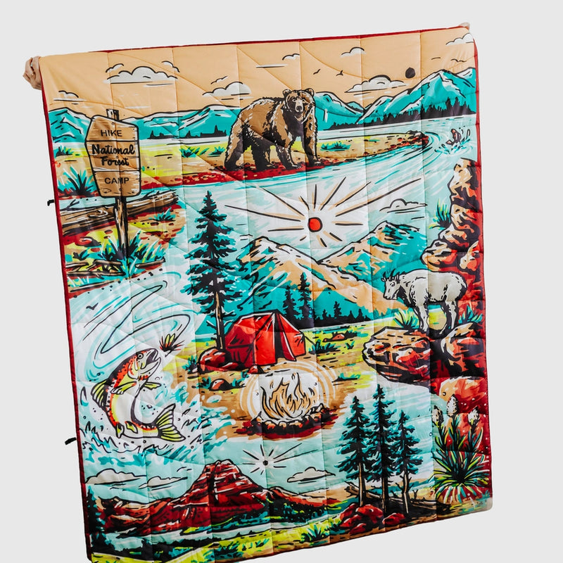 Load image into Gallery viewer, National Forest Puffy Camping Blanket
