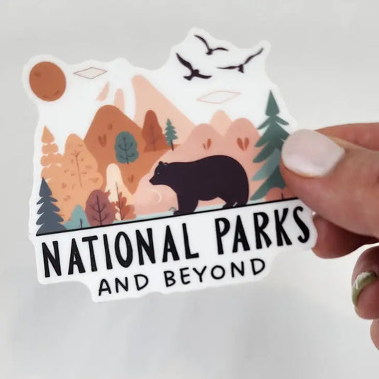 National Parks and Beyond Bear and Mountain Sticker